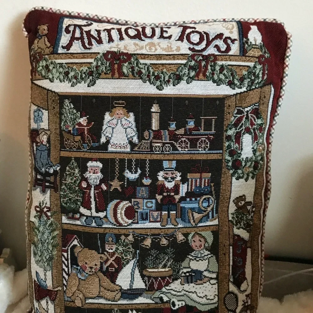 ❤️ Rare Vintage 1980’s Christmas Antique Toys Pillow